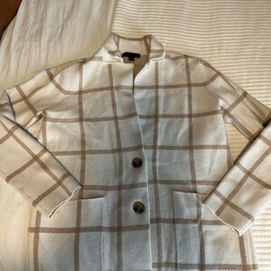 Ann Taylor Cream & Tan sweater